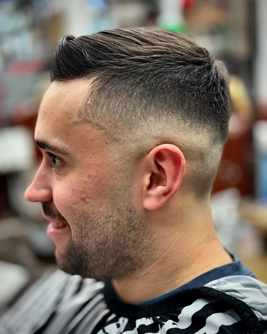 Mid fade cut at the shop