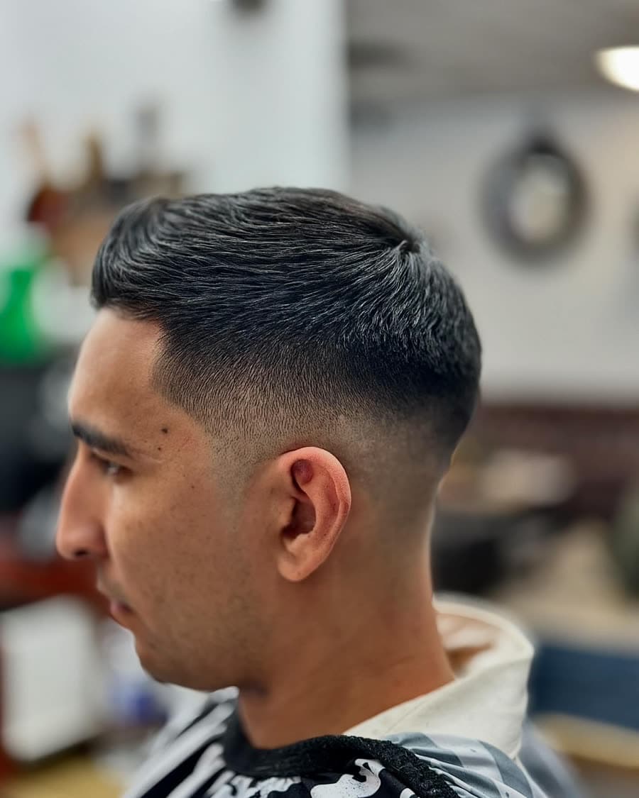 High fade cut at the shop
