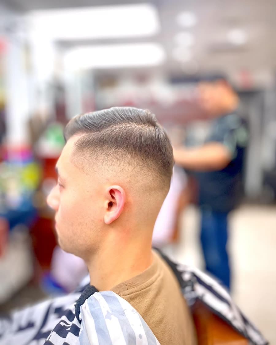 Low fade cut at the shop